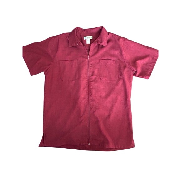 Haband Zip front Collared Short‎ Sleeve Men’s Shirt Sz M - Picture 1 of 4